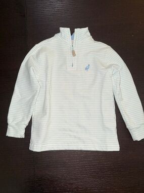 Beaufort Bonnet Company Hayword Half-Zip in Seafoam Stripe
